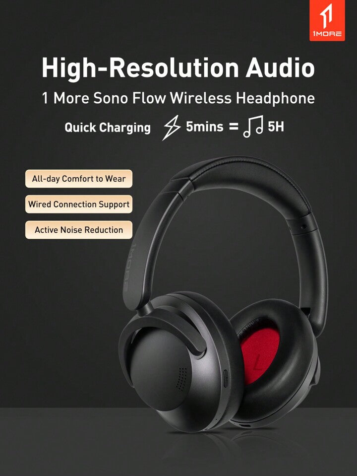 1MORE SonoFlow Wireless Headphones β Active Noise Cancelling with LDAC Lossless Codec