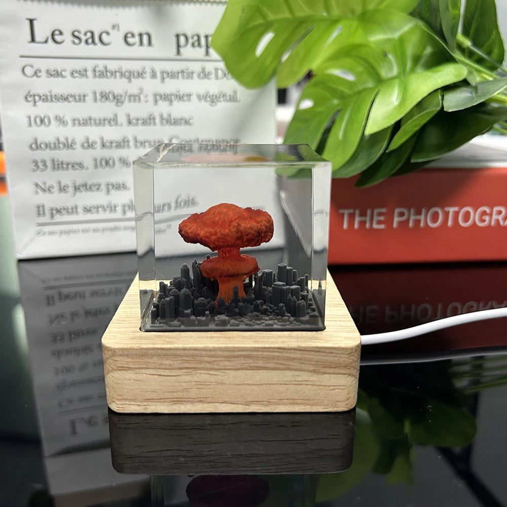Nuclear Explosion Cloud Lamp β USB Resin Night Light for Kids & Decor