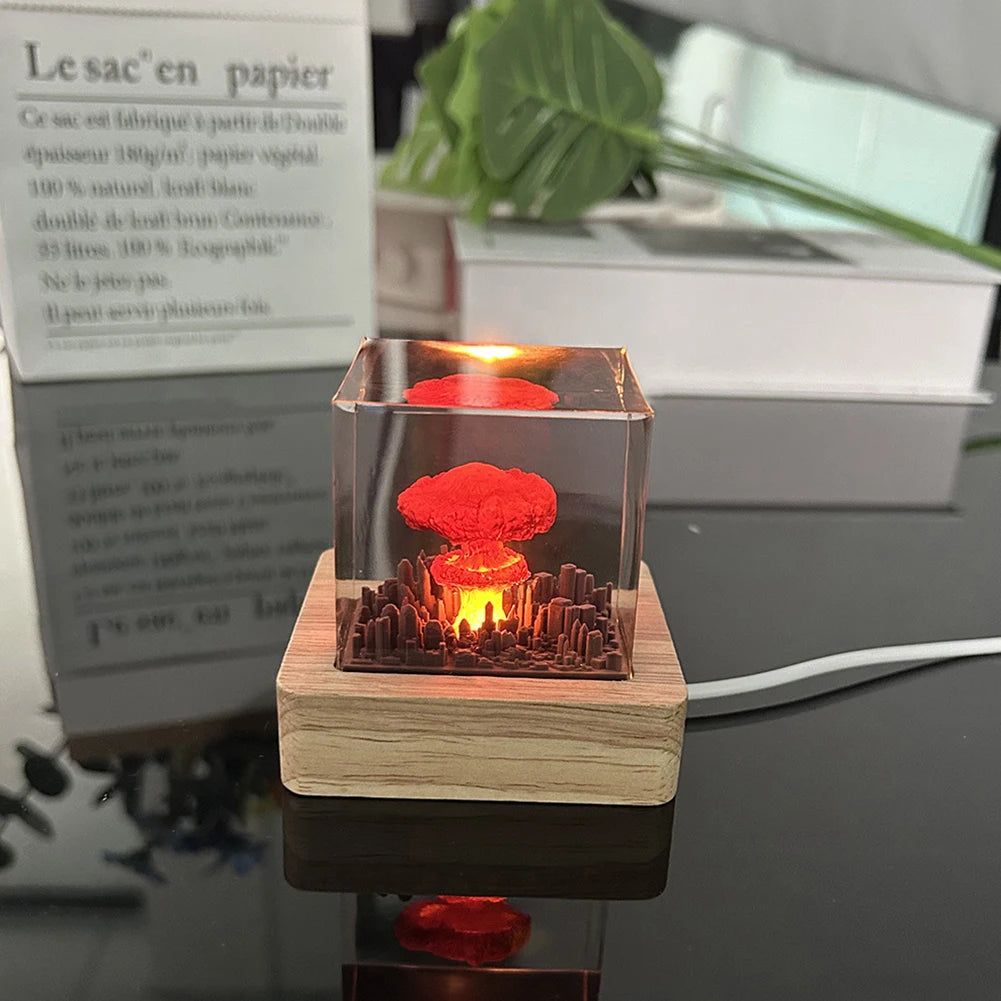 Nuclear Explosion Cloud Lamp β USB Resin Night Light for Kids & Decor