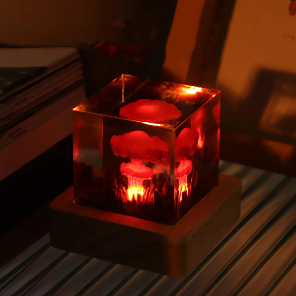 Nuclear Explosion Cloud Lamp β USB Resin Night Light for Kids & Decor