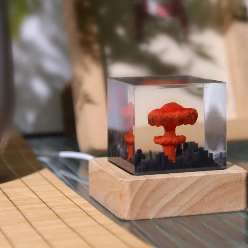 Nuclear Explosion Cloud Lamp β USB Resin Night Light for Kids & Decor