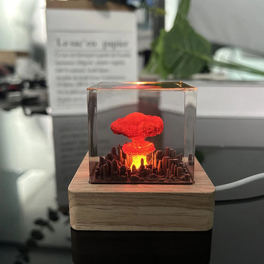Nuclear Explosion Cloud Lamp β USB Resin Night Light for Kids & Decor
